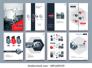 Abstract white a4 brochure cover design. Fancy info banner frame. Modern ad flyer text. Annual report binder. Title sheet model set. Fancy vector front page. City font blurb art. Red line figure