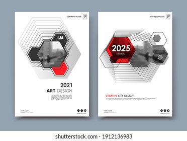 Abstract white a4 brochure cover design. Fancy info banner frame. Modern ad flyer text. Annual report binder. Title sheet model set. Fancy vector front page. City font blurb art. Red line figure