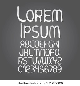 Abstract White Alphabet and Digit Vector