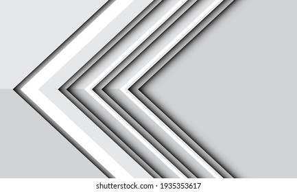 Abstract white arrow direction on grey metallic shadow with blank space design modern futuristic background vector illustration.