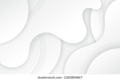 Abstract white artwork with black line pattern design template. Overlapping gradient style with none color background. illustration 