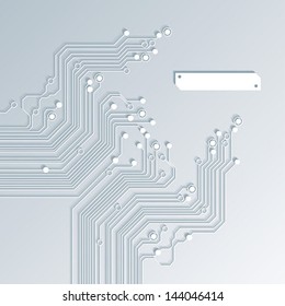 abstract white background with 3d circuit board texture