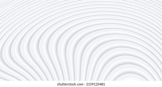 Abstract white background with 3D lines pattern,  minimal white gray striped background vector illustration for business presentation, architectural minimal white grey neumorphism design.
