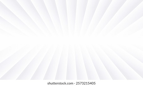 Abstract white background with 3d lines pattern, symmetrical minimal striped vector background for business presentation.