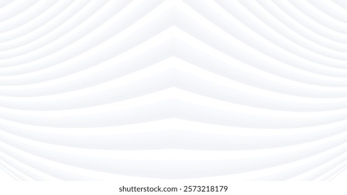 Abstract white background with 3d lines pattern, symmertrical minimal striped pattern illustration for business presentation, 3d vector illustration.