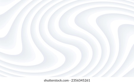Resumen de fondo blanco con un patrón de rayas 3D, interesante fondo de color gris blanco mínimo ondulado, diseño de emboscada para presentación de negocios, ilustración vectorial.
