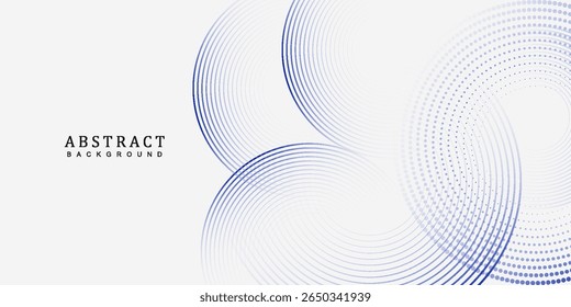 Abstract white background art vector illustration with blue circle lines. Digital future technology concept.