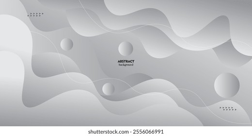 Abstract white background banner. White template banner with abstract design of wave background and geometric white light lines with gradient color.
