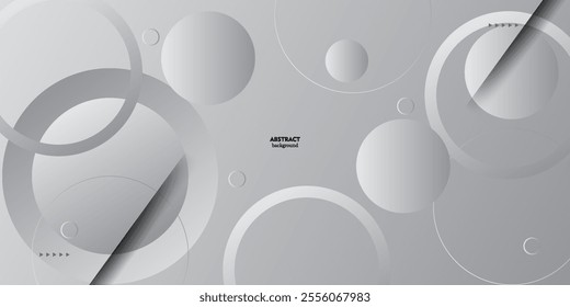 Abstract white background banner. White template banner with abstract design of circle background and geometric white light lines with gradient color.
