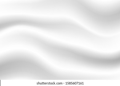 Abstract white background. Beautiful white wrinkled fabric background Soft as milk waves.