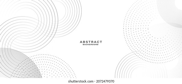 Abstract white background with black circle rings. Digital future technology concept. vector illustration.