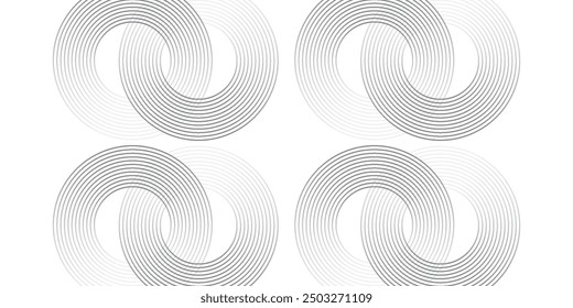 Abstract white background with black circle rings. Digital future technology concept. vektor