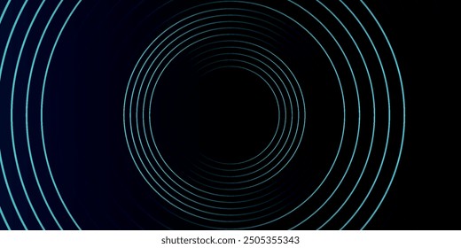 Abstract white background with black circle rings. Digital future technology concept. vector illustration.