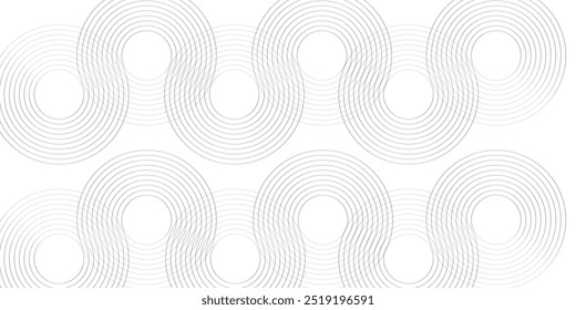 Abstract white background with black circle rings. Digital future technology concept. vector illustration. 