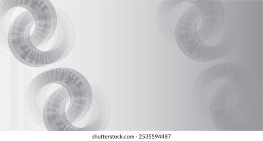 Fundo branco abstrato com anéis de círculo preto. Conceito de tecnologia futura digital. ilustração vektor