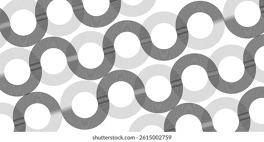 Abstract white background with black circle rings. Digital future technology concept. vektor