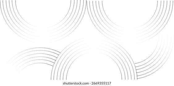 Fundo branco abstrato com anéis de círculo preto.