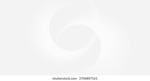 Abstrakter weißer Hintergrund mit schwarzen Kreisringen. Digitales Zukunftstechnologie-Konzept. Vektorgrafik.