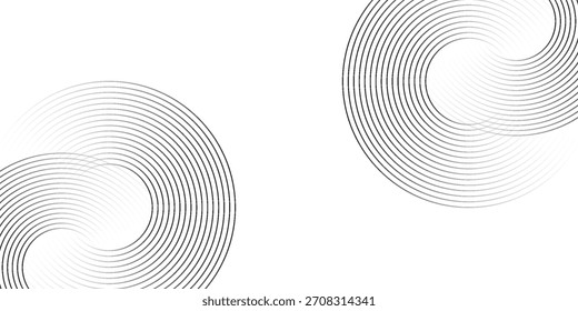 Abstractas fondo blanco con anillos circulares negros. Concepto de tecnología de futuro digital. vektor, eps.10