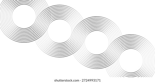 Abstract white background with black circle rings. Digital future technology concept. vektor