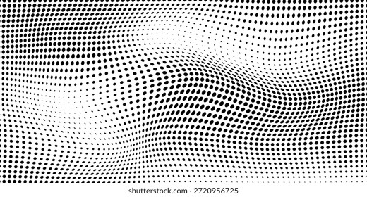 Abstrakter weißer Hintergrund mit schwarzen verzerren Punkten Design