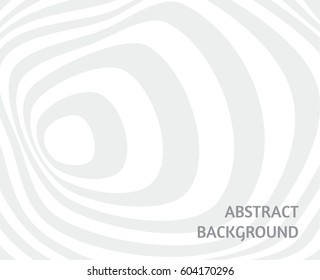 Abstract white background with black distorted circles. Tunnel concept. Vector design illustration.