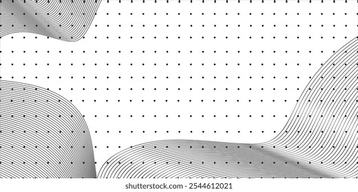 Abstract white background black line pattern Vector Illustration.

