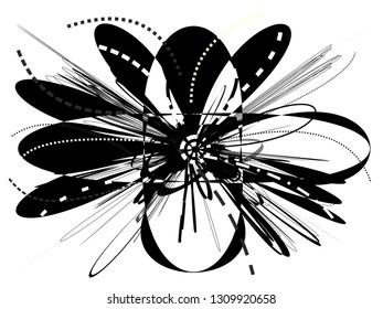 abstract white background, black splashes