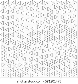 Abstract white background with black triangles randomly placed in groups around the figure