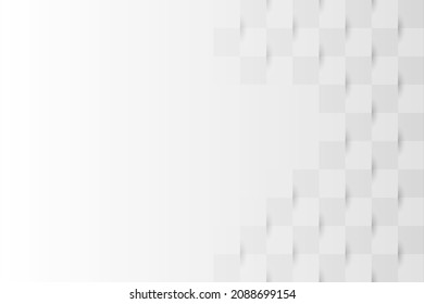 Abstract White Background With Blank Space For Design. Square Template With White And Grey Color Use For Web Site And Banner Design. Business Presentation And Powerpoint.