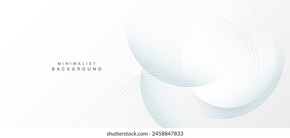 Abstract white background with blue circle rings. Digital future technology concept. vector illustration.