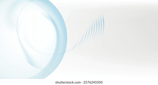Abstract white background with blue circle rings. Digital future technology concept.eps10
