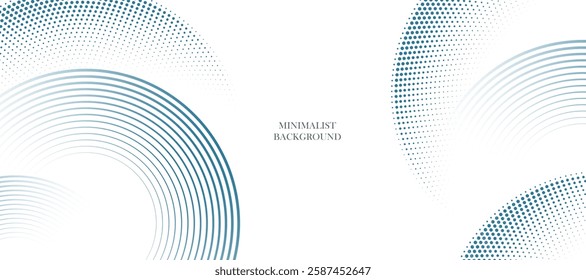 Abstract white background with blue circle lines. Digital future technology concept.