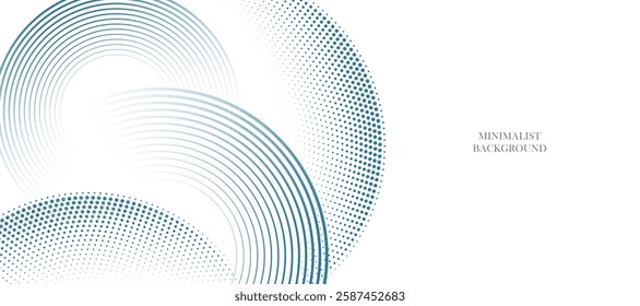 Abstract white background with blue circle lines. Digital future technology concept.