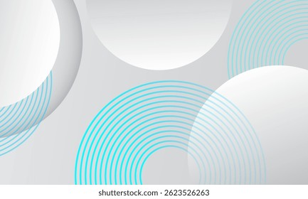 Abstract white background with blue circle lines. Vector illustration