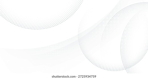 Fundo branco abstrato com anéis circulares azuis. Conceito da tecnologia do futuro digital. ilustração vetorial.