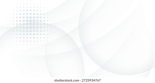 Abstractas fondo blanco con anillos circulares azules. Concepto de tecnología de futuro digital. Ilustración vectorial.