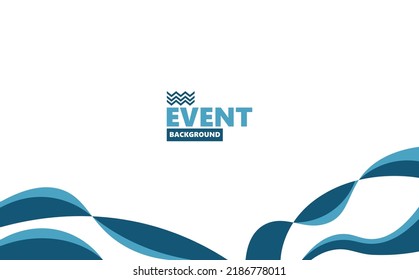 Abstract white background with blue colored ribbon decoration. Suitable for event, concert, backdrop, photo booth, brand identity, and meeting.