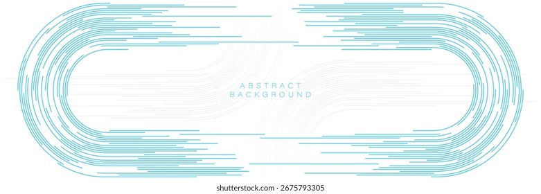 Abstrakter weißer Hintergrund mit blauen geometrischen Linien. Moderne abgerundete Rechtecklinien. Zukunftsweisendes Konzept der digitalen Technologie. Für Header, Website, Business, Banner, Corporate, Präsentation