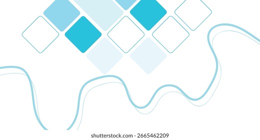 Fundo Branco Abstrato Com Diamantes De Gradiente Azul E Fluxo De Linhas Onduladas, Perfeito Para Design Moderno, Papel De Parede Minimalista E Conceitos De Tecnologia Criativa.