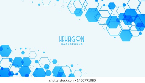 abstract white background with blue hexagonal shapes