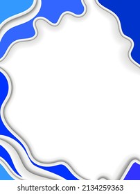 Abstract white background with blue paper cut shapes. Layout vector design for business presentations, banners, flyers, posters, invitations, cards