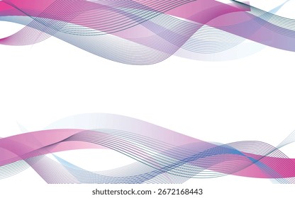 Fondo blanco Abstractas con líneas onduladas azules y púrpuras. Adecuado para las necesidades de Plantilla de presentación