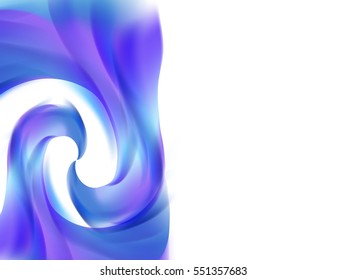 Abstract white background with blue and purple wavy lines. Abstract color wave design element. Blue wave.