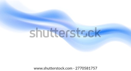 Abstract white background with blue and purple wave. Smooth wavy design element. Fluid gradient. Bright flow liquid shape. Modern graphic. Suit for cover, backdrop, banner, brochure, website EPS 10