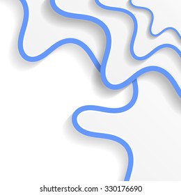Abstract white background - blue waves