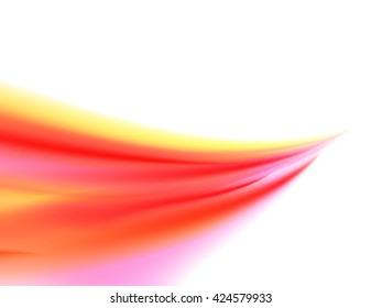 Abstract white background with bright floral red-yellow lines, vector illustration