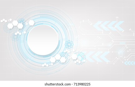 Abstract white background  with circle and gear for you design use for web banner or presentation vector design element ,illustration