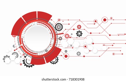 Abstract white background  with circle and gear for you design use for web banner or presentation vector design element ,illustration
