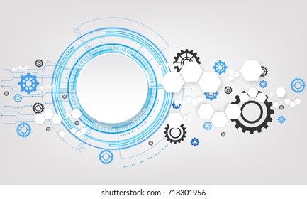 Abstract white background  with circle and gear for you design use for web banner or presentation vector design element ,illustration